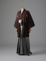 紋付袴　ブラウン
