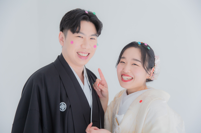 ほっぺに彩り、仲良しショット