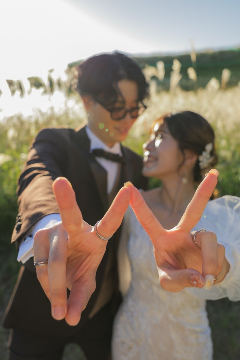 最後はピースサイン