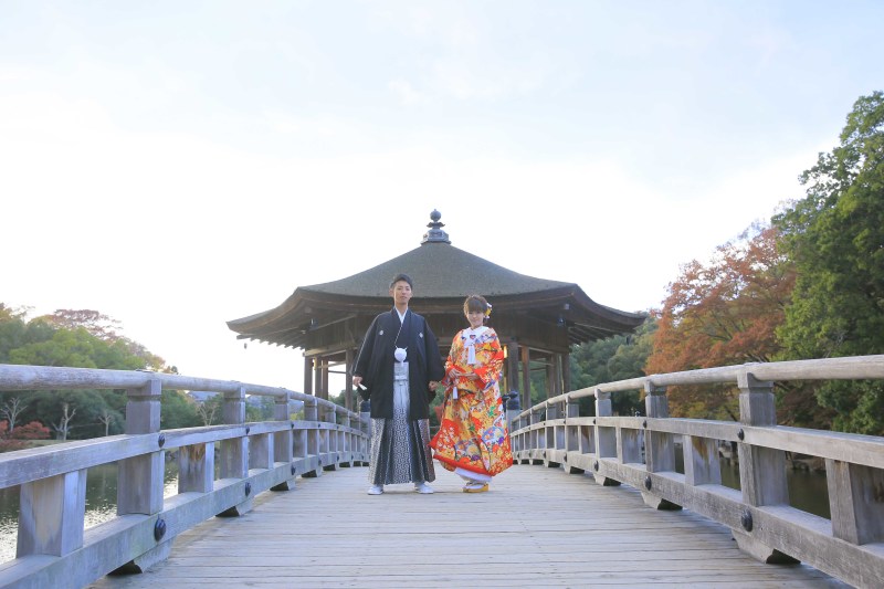 浮見堂と一緒に