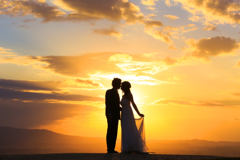 夕焼けシルエット