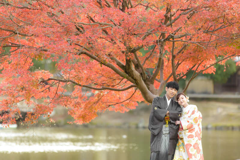 紅葉いっぱい♪奈良公園和装ロケーション