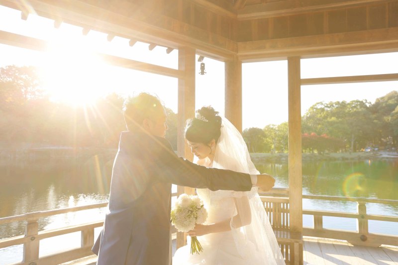 浮見堂でのベールアップ