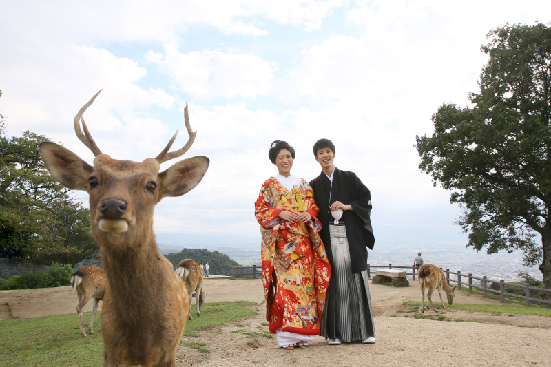 鹿と若草山！和装ロケーション満喫★