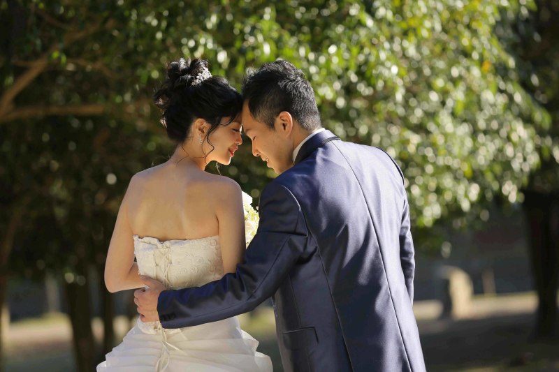 おでこを合わせて、、、