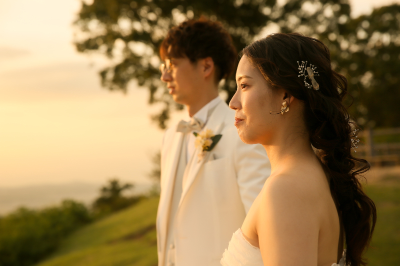 夕陽をじっと見つめて・・・