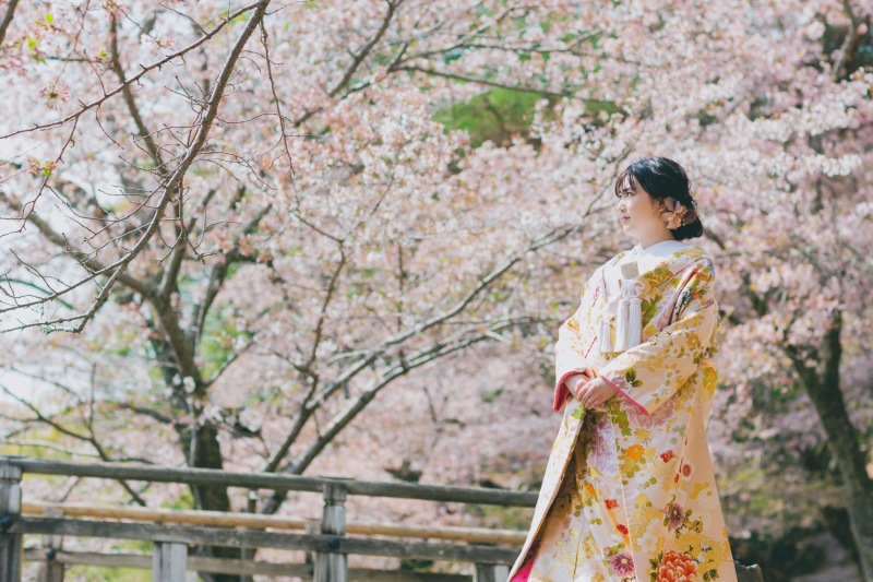 モダンなパステルカラーの色打掛もご用意しております