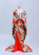 吉祥富貴紋 クリームオレンジA986