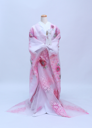 オーガン2枚重ね 桜吹雪 ピンクバラ　A504(＋A503)