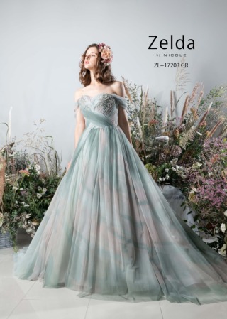 アンティークモスグリーンドレス（K1003）