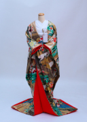 流水に鶴 ゴールド　A766