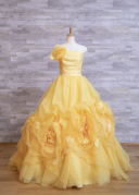 イエロースカートシルエットドレス (K271)