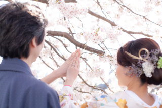 和装ウェディング♥春の金沢　桜名所コース.*