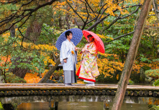 秋フォト★兼六園で紅葉ウエディング♥