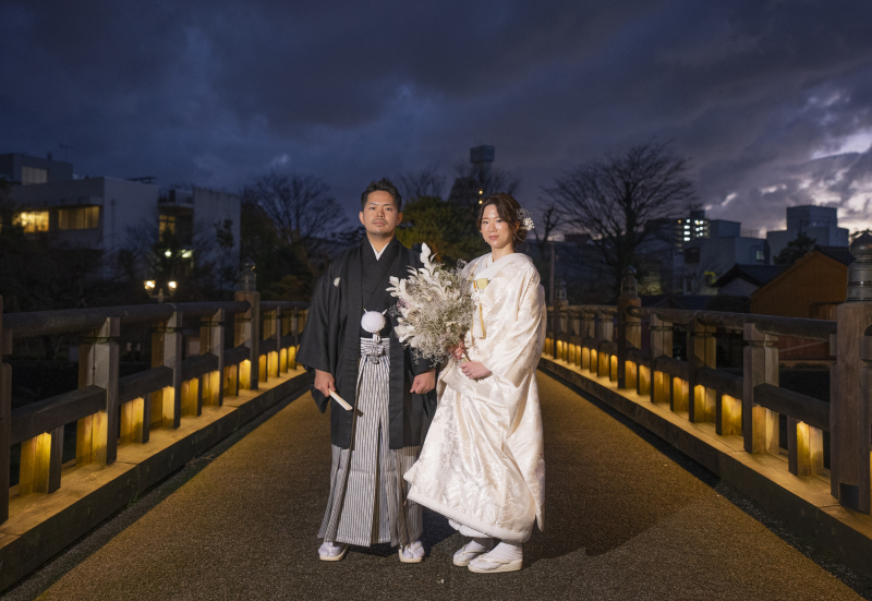 日が沈む主計町にて