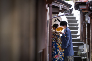 笑顔がほどける、冬の金沢和装フォトウェディング