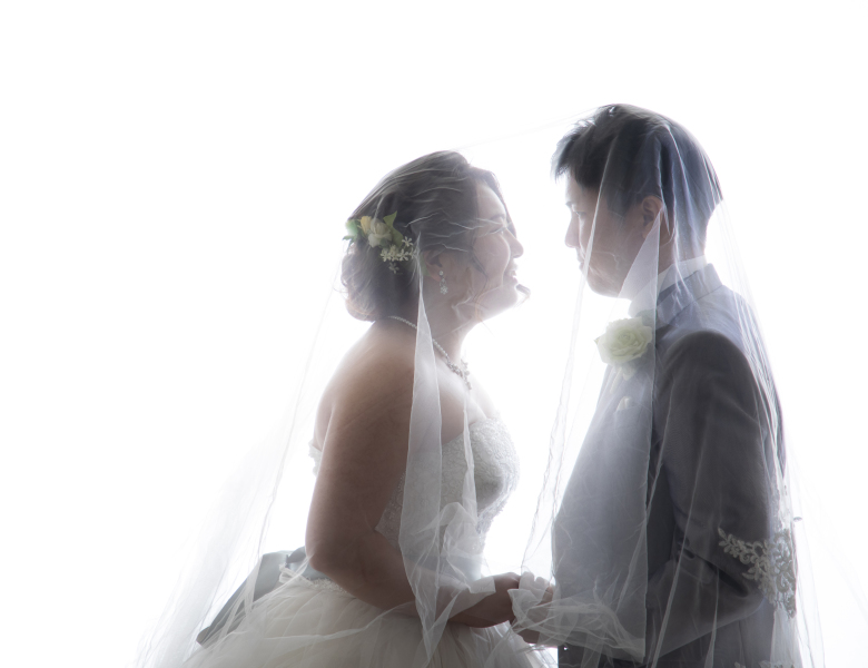 ベールをかぶって