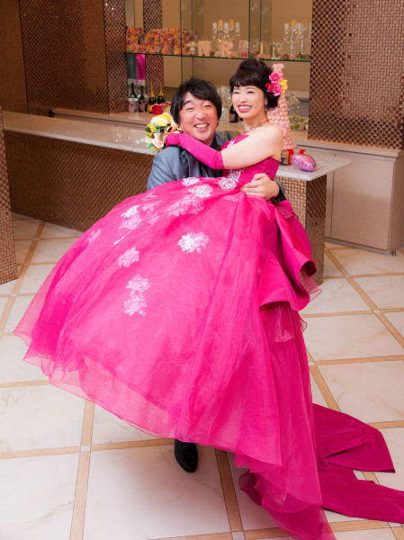 披露宴会場内で撮影♫