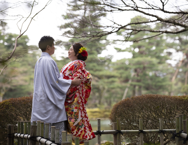 兼六園でロマンチックに