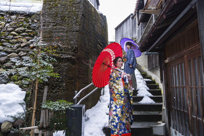 冬の金沢、雪景色ロケ