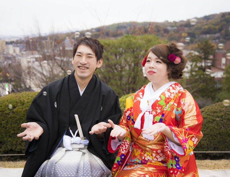 シャボン玉でパシャッ