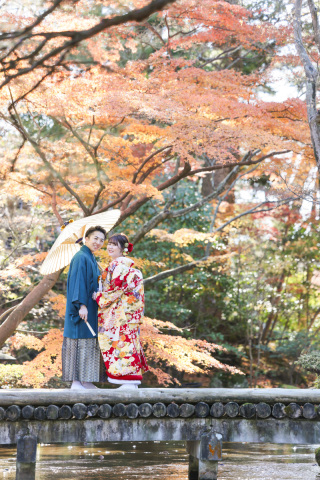 和装2着　秋の兼六園＆旧高峰家ロケーション撮影