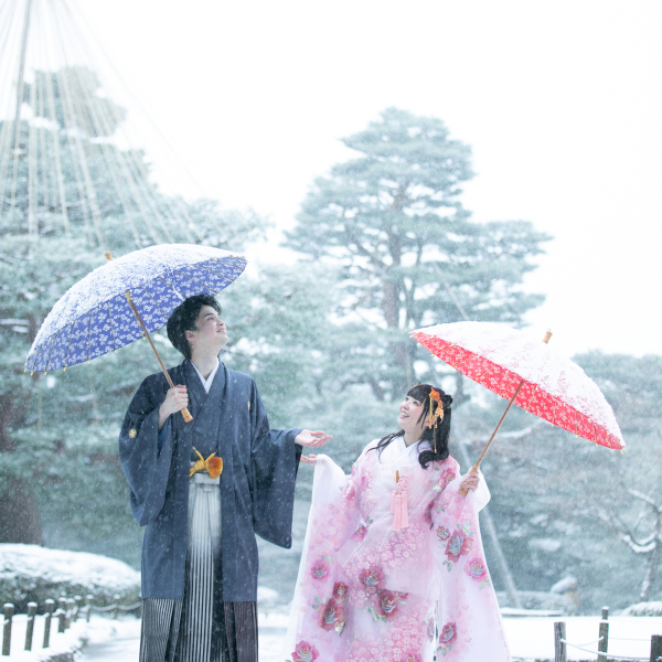 雪模様は続きます☁