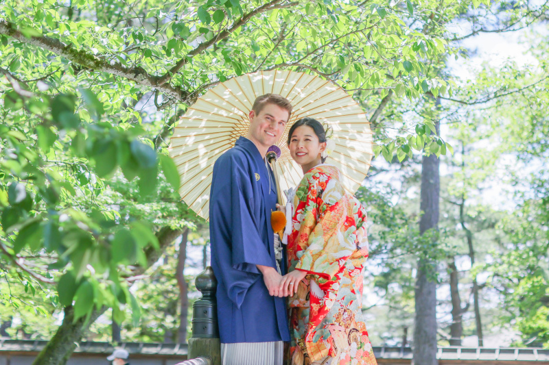 和装ロケ♥ひがし茶屋街＆兼六園で観光ウェディング♪