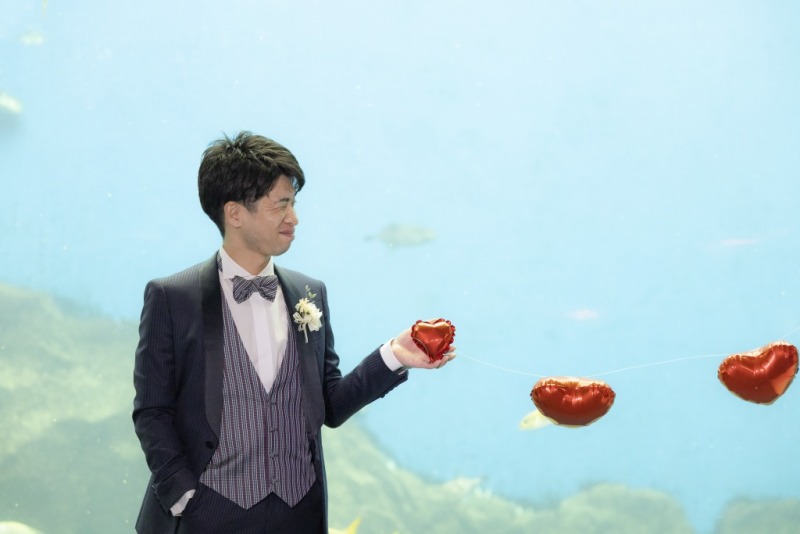 【一日のはじまりに誓う永遠】のとじま水族館はじまりの海フォトウェディング~朝限定の特別撮影プラン~