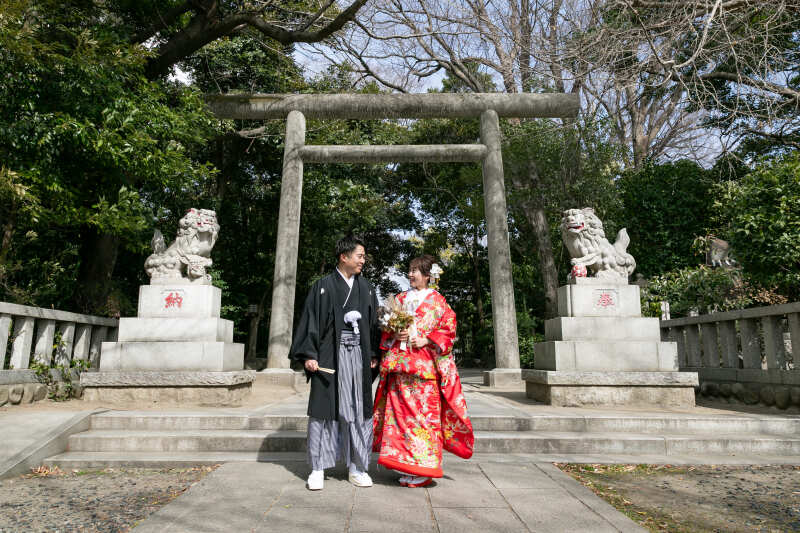 鳥居の前から撮影スタート！