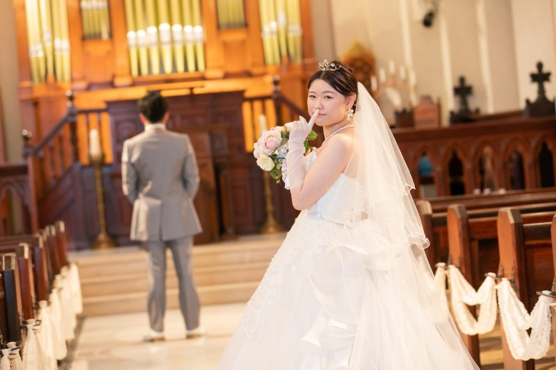 新婦様のソロショットから撮影スタート!!