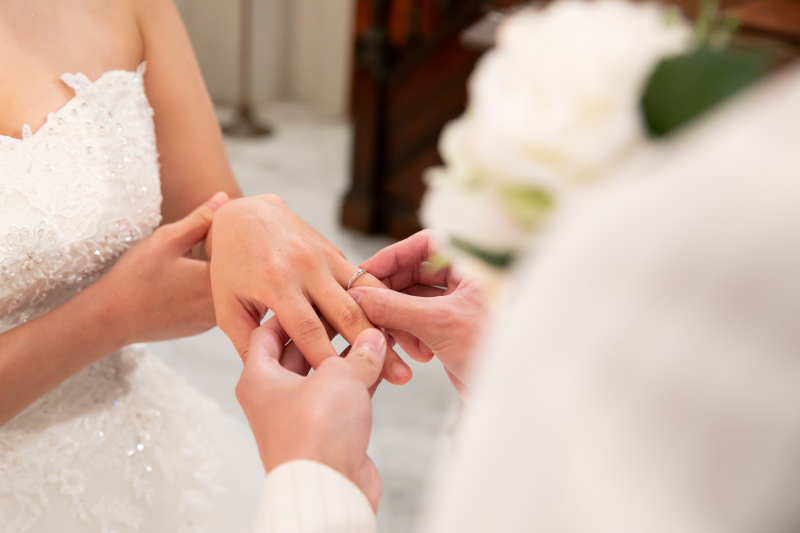 指輪交換のセレモニー風フォト♪