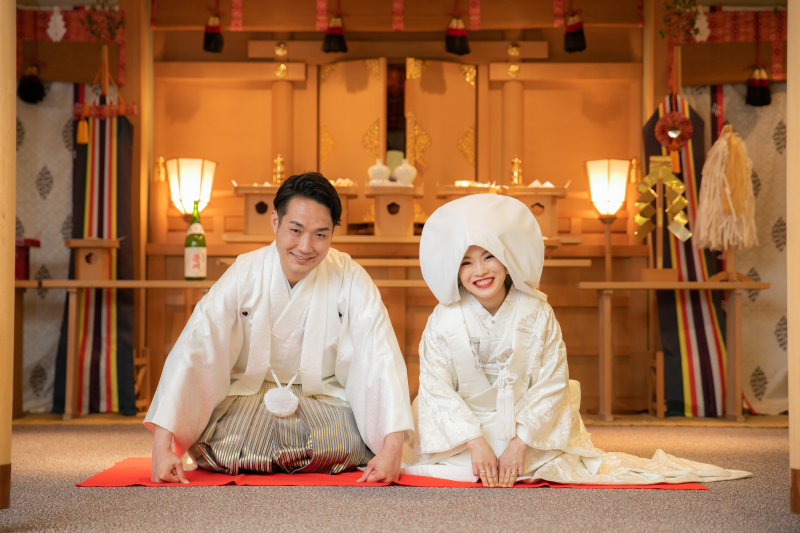 提携の結婚式場の御神殿での撮影！