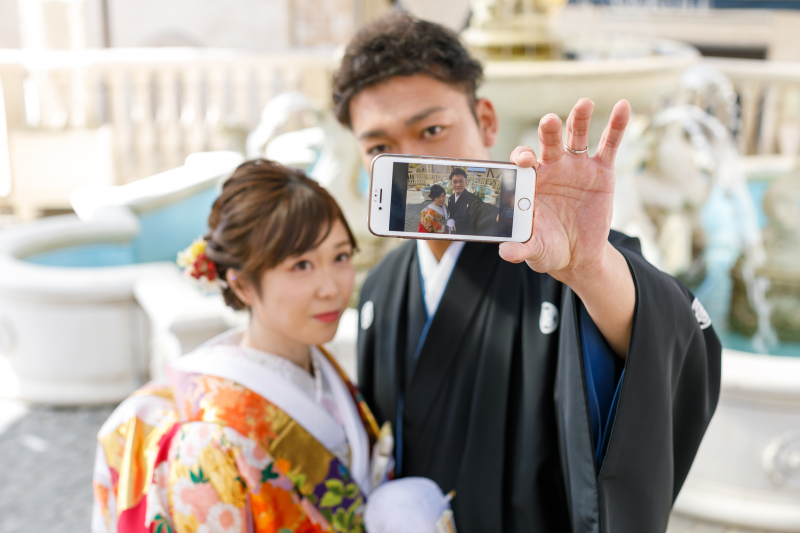 携帯電話を使ったショット!