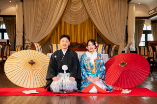 フォトウェディングLucia茅ヶ崎店_和装でモダンな中庭・披露宴会場