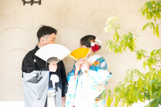 フォトウェディングLucia茅ヶ崎店_和装でモダンな中庭・披露宴会場