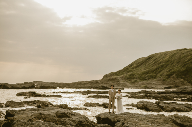 西日をうけながら