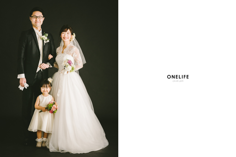 家族でしっかり結婚写真