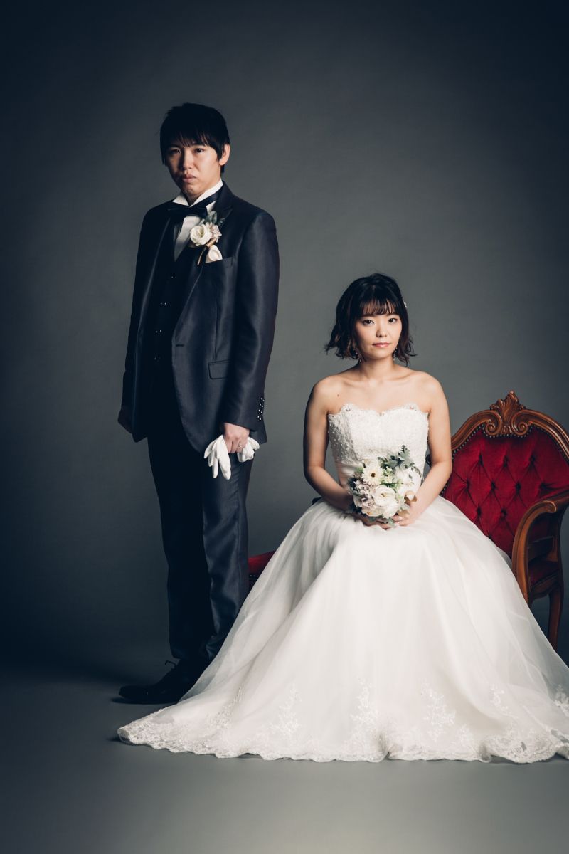 クラシカルな結婚写真。