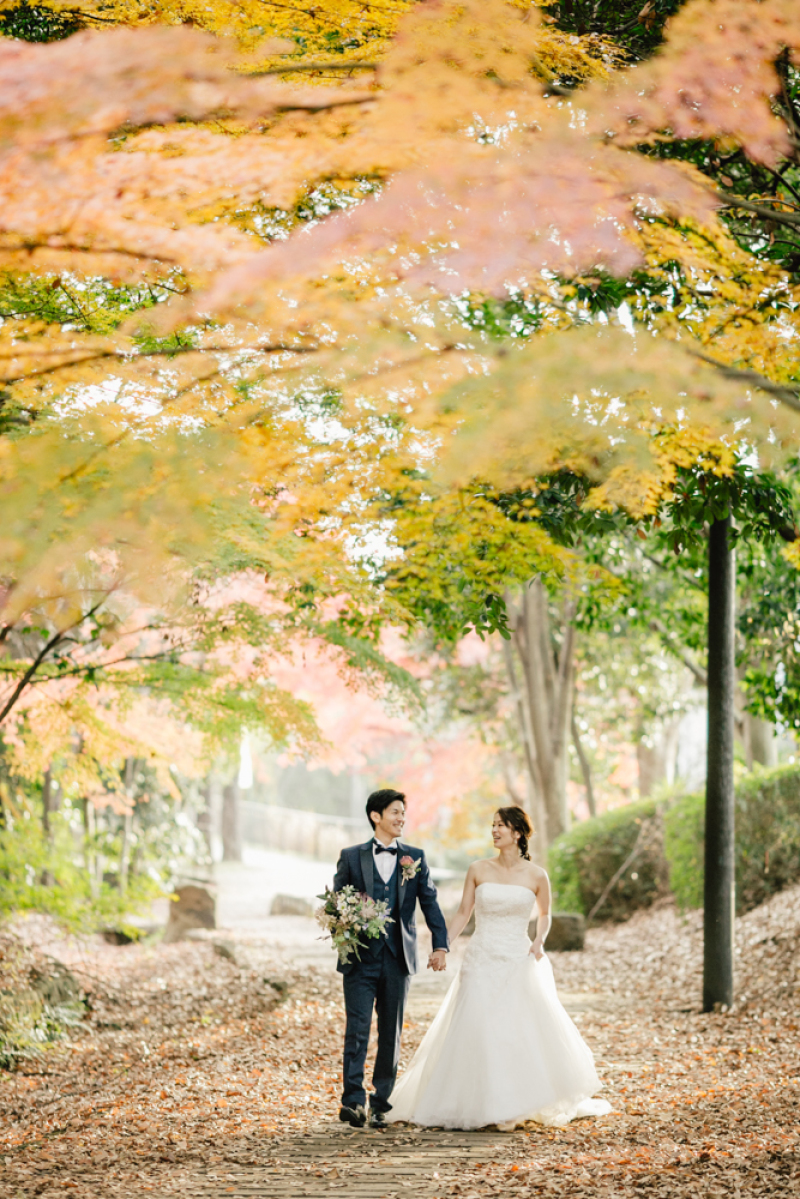 紅葉の中の散歩