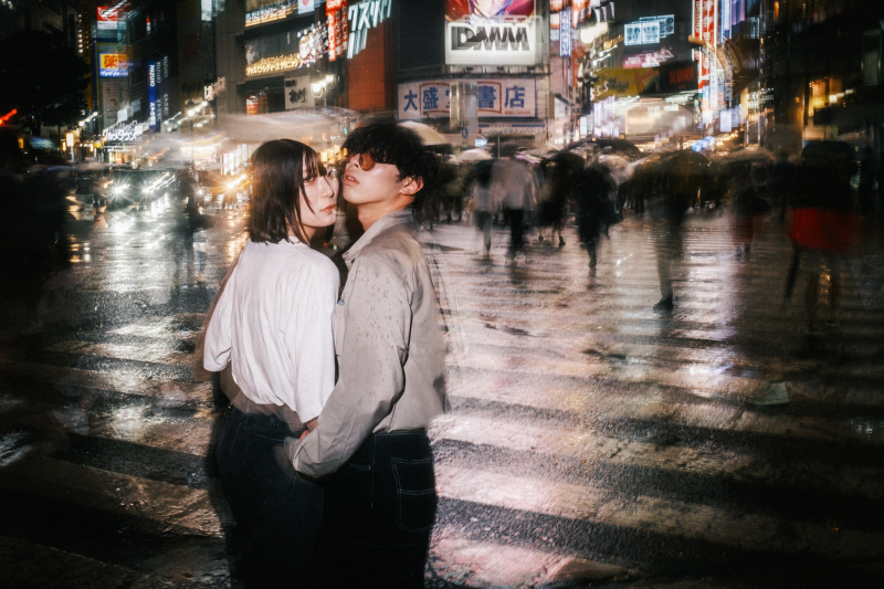 梅雨、渋谷、夜。