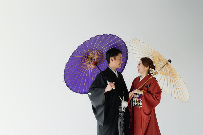 番傘でふたり並んで♪