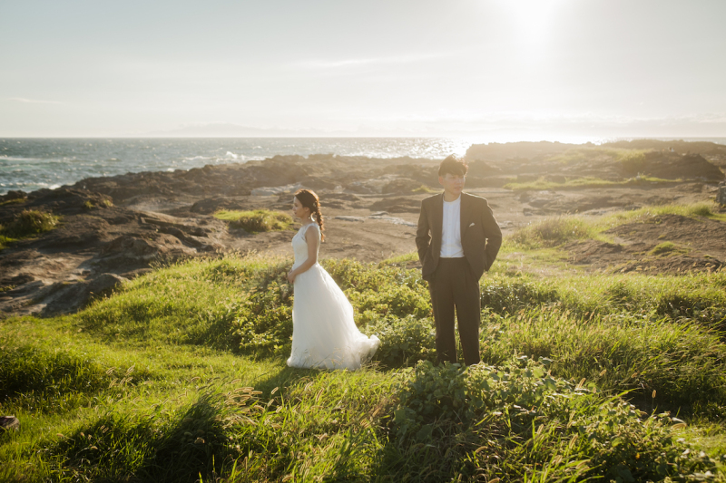 岩場と緑のコントラスト