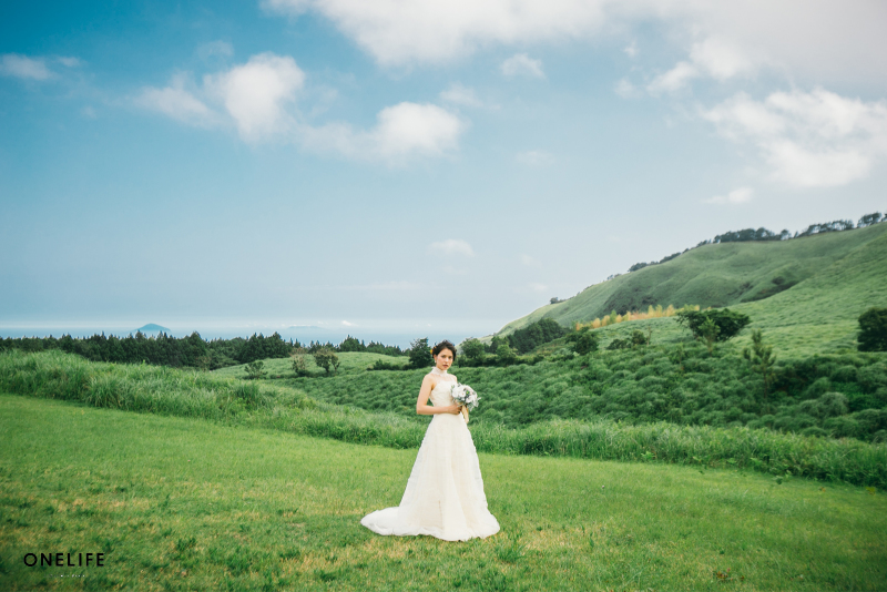 高原でフォトウェディング