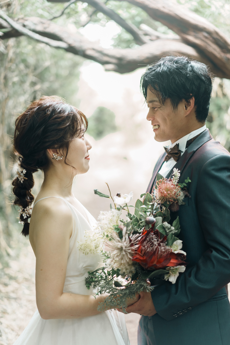 向き合ってにっこり