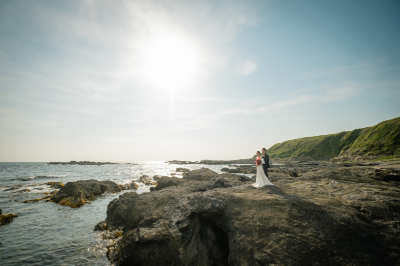 太陽に照らされて