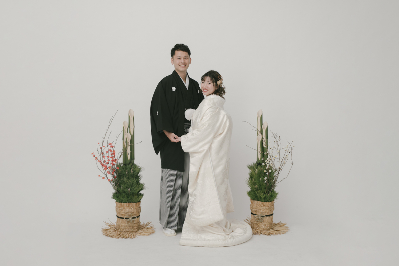 門松と一緒にお正月らしく