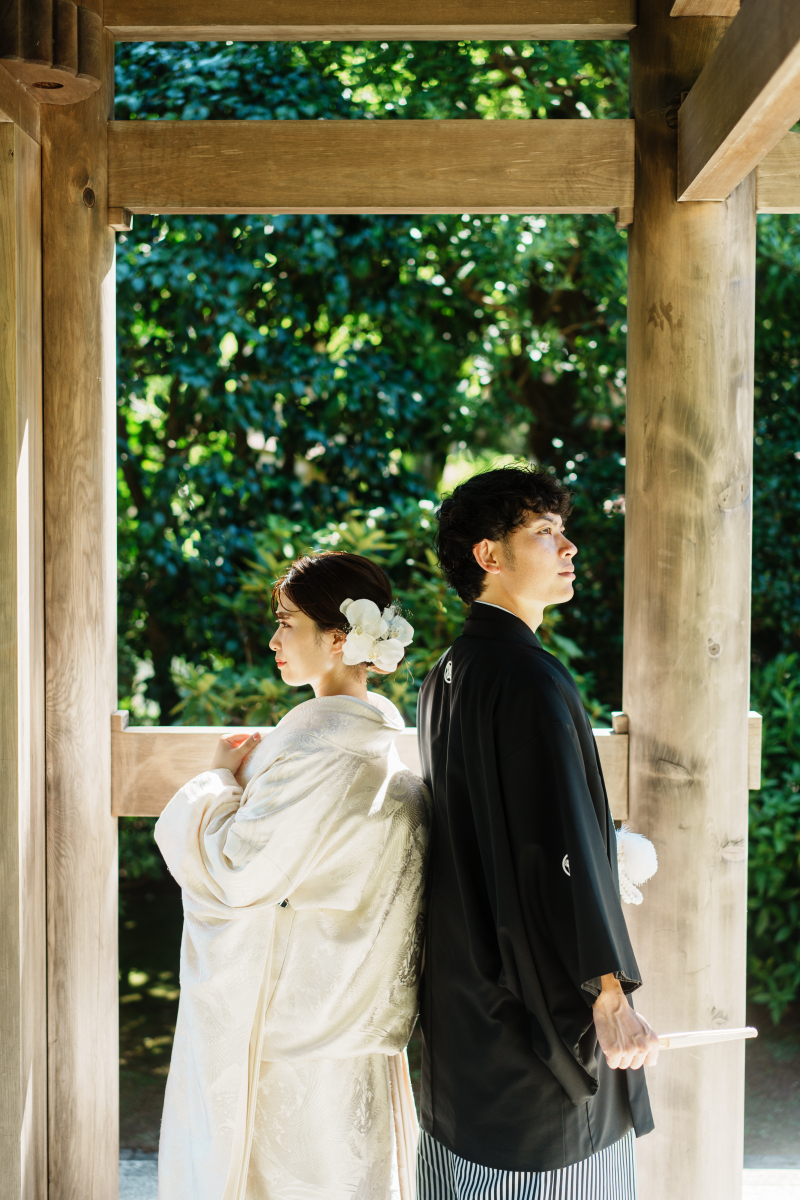 木漏れ日に包まれて和装でしっとりと。