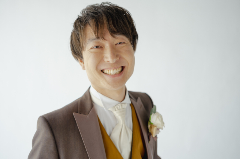 ご新郎さまにっこり!