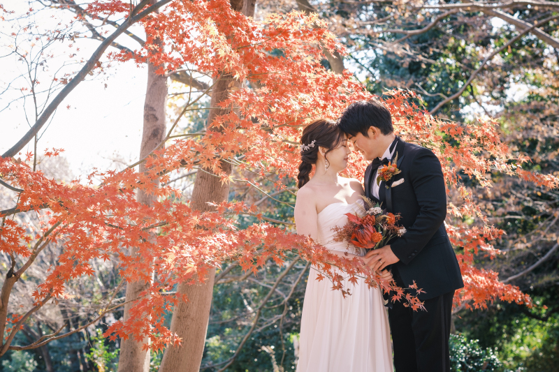 紅葉バックに☆